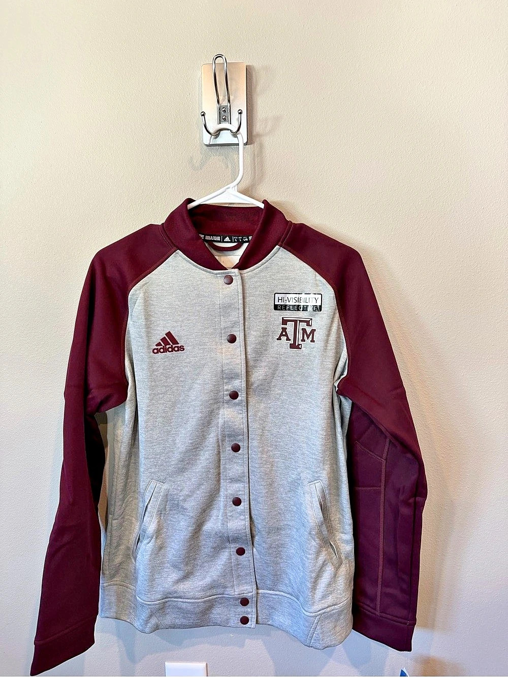 adidas Texas A&M Aggies Hi-Visibility Reflective Snap-Front Jacket Reflective